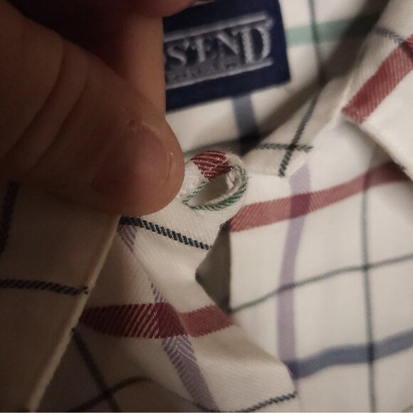 Lands' End Womens White Plaid Button Down 8 - Picture 5 of 8